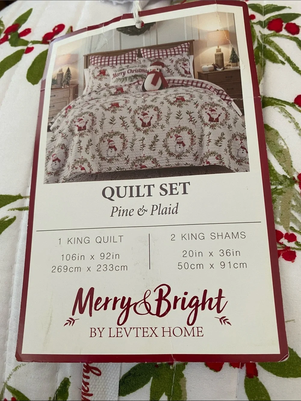 Levtex Home Quilt Set 3 piece Pine & Plaid king 106x92
